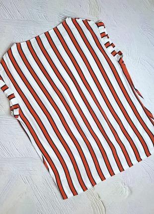 Стильна біла блуза блузка в помаранчеву смужку next, розмір 46 - 483 фото