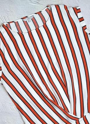 Стильна біла блуза блузка в помаранчеву смужку next, розмір 46 - 486 фото