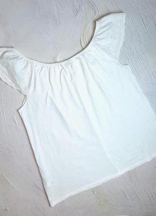 Стильна базова біла блуза блузка з воланом papaya, розмір 52 - 544 фото