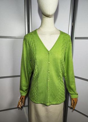 Jun collection розкішний шерстяний салатовий кардиган