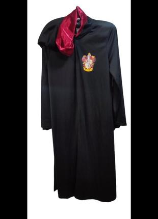 Шикарный костюм-мантия гарри поттера отделан бордовым бархатом на 11-12 лет, рост 146-152 грифиндорс хогвардс3 фото