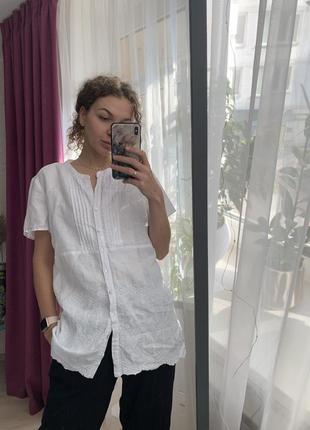 Блуза рубашка с прошвой xl от marks & spencer