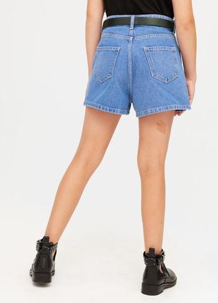 Джинсові шорти new look на дівчинку 12 років зріст 152 блакитні сині шорти з високою талією джинс4 фото
