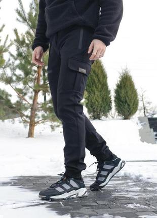 Мужские теплые штаны софтшелл flash брюки карго на микрофлисе спортивные штаны...
