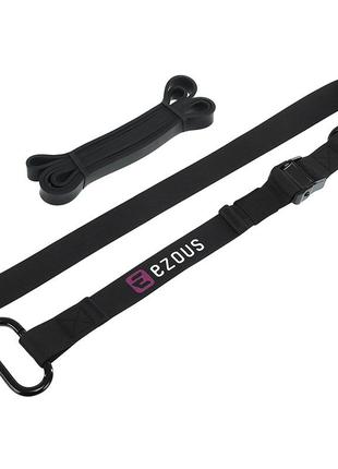 Стропа тренировочная с резиновой петлей для подтягивания g-01 черно-фиолетовый (56636028), ezous