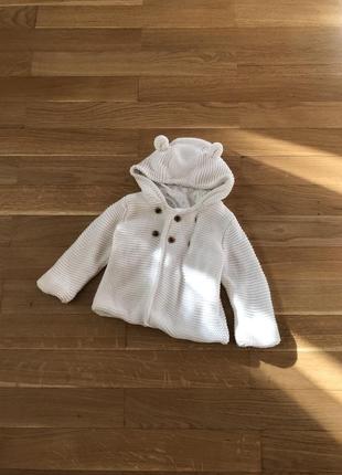 Свитер m&amp;s для новорожденных (6-9 месяцев, 72; кофта с ушками мишки)