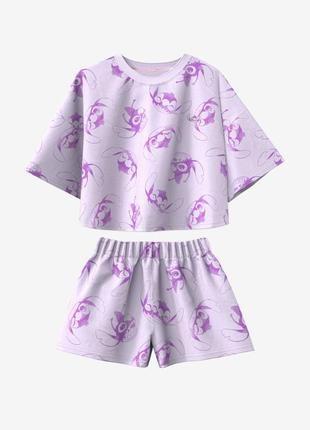 Фіолетова піжама stitch для дівчинки , 100% бавовна