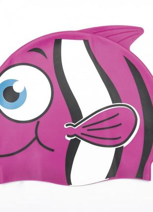 Шапочка для плавания 26025 в форме рыбки(violet)
