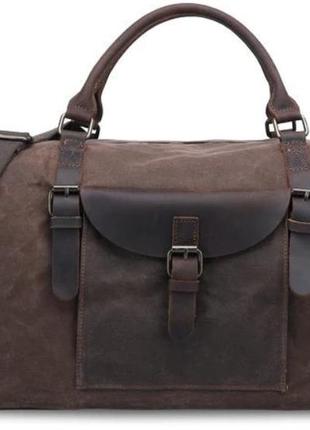 Дорожня сумка текстильна vintage 20058 коричнева