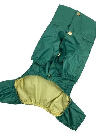 Водостійкий одяг для собак плащ дощовик із прихованим каптуром на підкладці з водовідштовхувальним просоченням4 фото