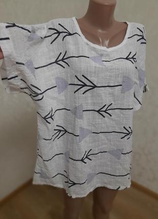 Цікава невагома котонова блуза рубаха туніка італія
