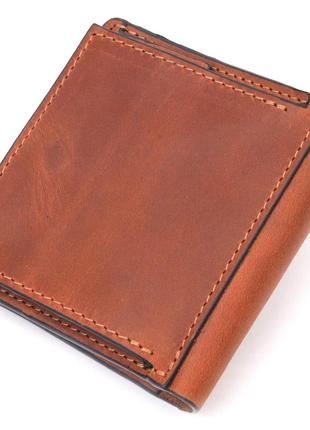 Качественный кожаный мужской кошелек с монетницей украина grande pelle 16744 светло-коричневый2 фото