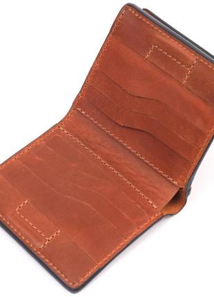 Качественный кожаный мужской кошелек с монетницей украина grande pelle 16744 светло-коричневый4 фото