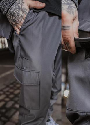 Костюм softshell куртка з капюшоном та штани з манжетами софтшел сірий easy5 фото