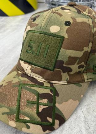 Тактическая кепка бейсболка 5.11 военная зсу камуфляж с липучкой