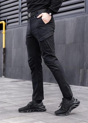 Мужские тактические брюки зсу летние pobedov tactical v2, военные штаны карго с карманами армейские черные