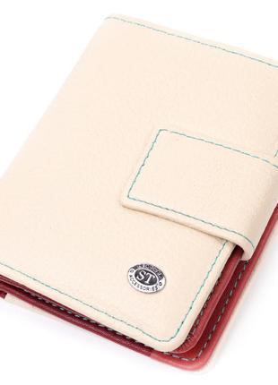 Жіночий гаманець із натуральної шкіри вертикального формату st leather 19440 білий