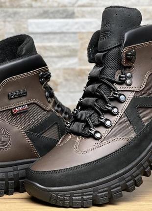 Зимние кроссовки на меху, спортивные кожаные ботинки timberland waterproof hiker