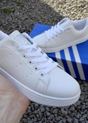 Мужские кожаные кроссовки adidas stan smith white