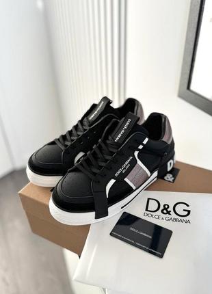Крутые кроссовки в стиле dolce & gabbana custom 2 zero black чёрные