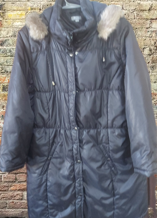 Женское демисезонное пальто с капюшоном bleu bonheur,  размер,46-48
