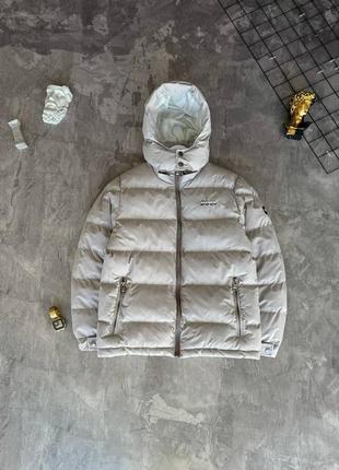 Мужская светло-серая зимняя куртка hugo boss
