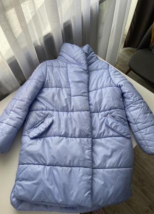 Пуховик голубой зимний дутый женский week