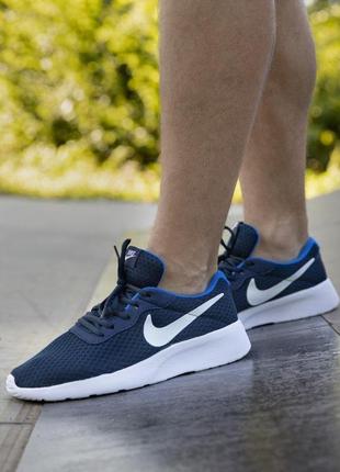 Чоловічі текстильні кросівки nike tanjun white blue найк сітка розпродаж