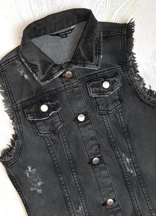 💝2+1=4 стильная джинсовая серо-черная жилетка куртка tally weijl, размер 42 - 445 фото