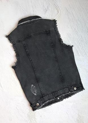 💝2+1=4 стильная джинсовая серо-черная жилетка куртка tally weijl, размер 42 - 444 фото