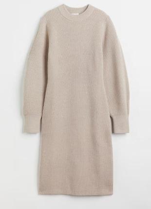 Бежева тепла сукня в'язана h&m
