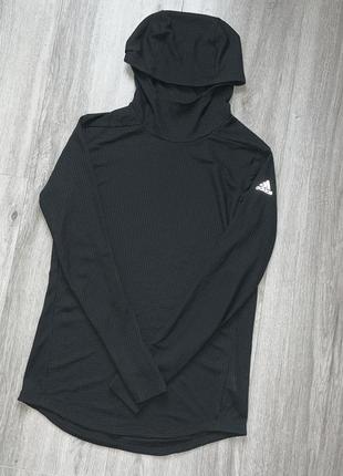 Спортивная кофта лонгслив для бега adidas футбола, тренировок с капюшоном