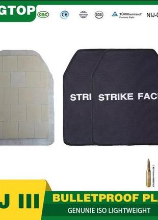 Облегченные керамические плиты strike face легкие бронепластины керамические 6 класс защиты 2.8 кг