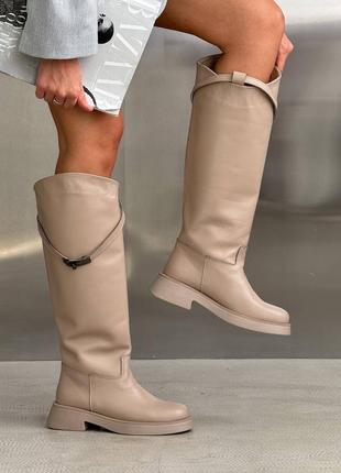 Сапоги беж кожа5 фото