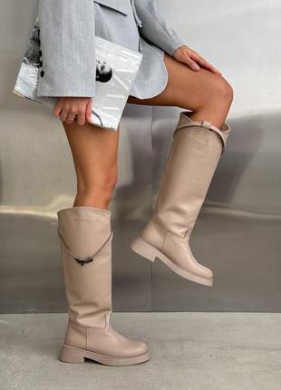 Сапоги беж кожа8 фото