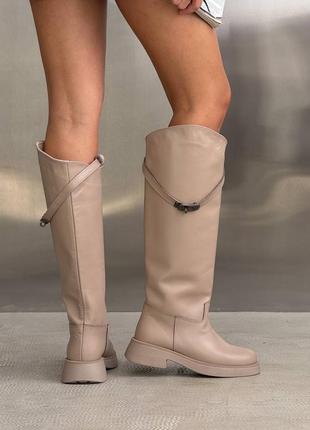 Сапоги беж кожа