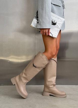 Сапоги беж кожа9 фото
