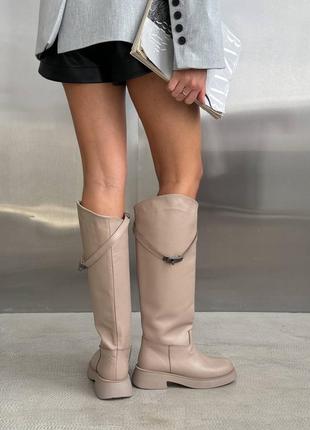 Сапоги беж кожа6 фото