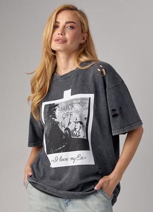Жіноча трикотажна футболка в стилі grunge