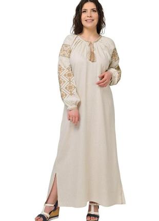 Женское длинное платье вышиванка соломия, размеры: s,m,l,xl,2xl,3xl3 фото