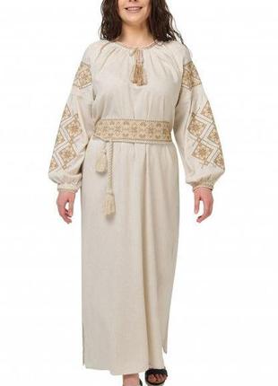 Женское длинное платье вышиванка соломия, размеры: s,m,l,xl,2xl,3xl5 фото