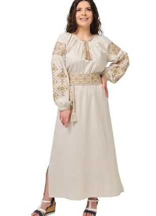 Женское длинное платье вышиванка соломия, размеры: s,m,l,xl,2xl,3xl4 фото