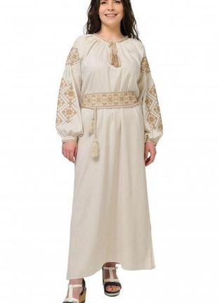 Женское длинное платье вышиванка соломия, размеры: s,m,l,xl,2xl,3xl2 фото