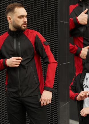 Мужская куртка soft shell спортивная софтшелл демисезонная softshell осень весна 'iforce' красная