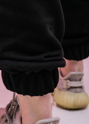 Женские спортивные рваные штаны loop свободные спортивные джоггеры демисезонные с высокой посадкой черные7 фото