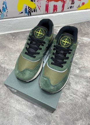 Чоловічі кросівки 574 legacy stone island "dark green"