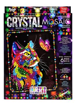 Креативна творчість "crystal mosaic кіт і метелик" crm-02-04, 6 форм елементів1 фото