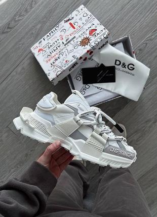 Шикарные кроссовки в стиле dolce & gabbana space white silver белые унисекс 36-45 р