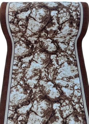 Килимова доріжка dinarsu marmur коричнева шириною 67 см