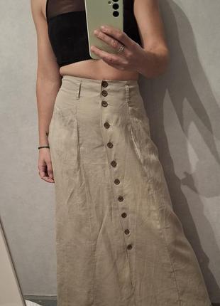Длинная юбка из 100% рамии(крапивы)